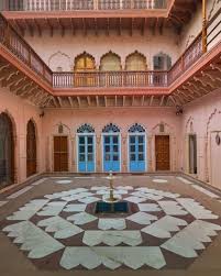 Haveli facade at dusk